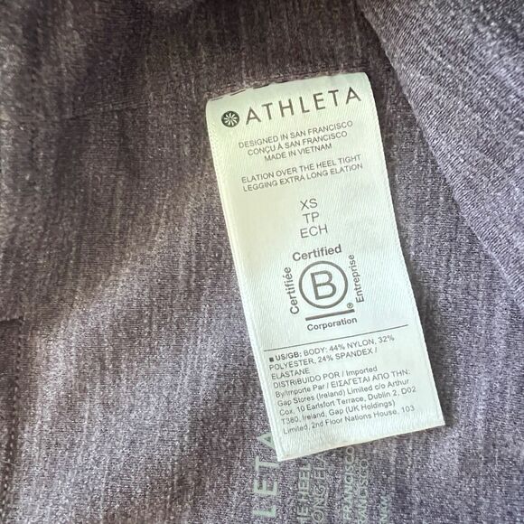 Athleta Elation Over The Heel Tight Women's Size XS Heather Purple Legging Long - Picture 4 of 10